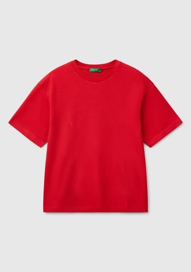  Erkek Çocuk Kırmızı Slogan Baskılı T-Shirt