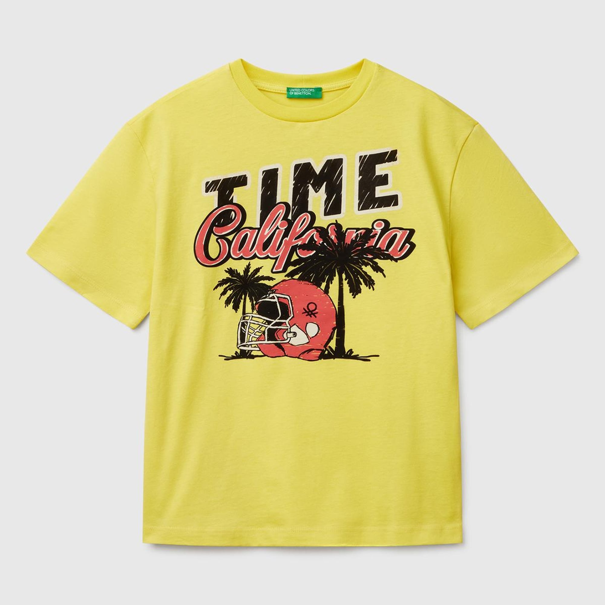 Erkek Çocuk Sarı Slogan Baskılı T-Shirt