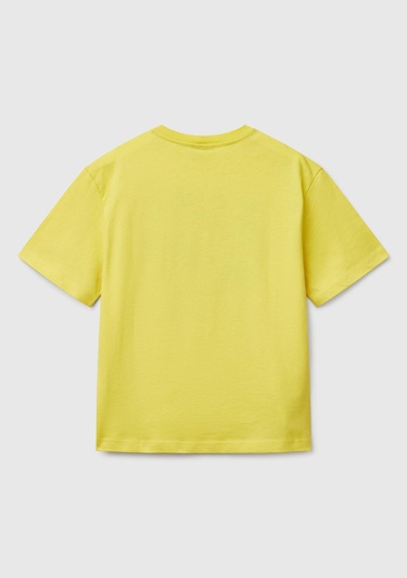  Erkek Çocuk Sarı Slogan Baskılı T-Shirt