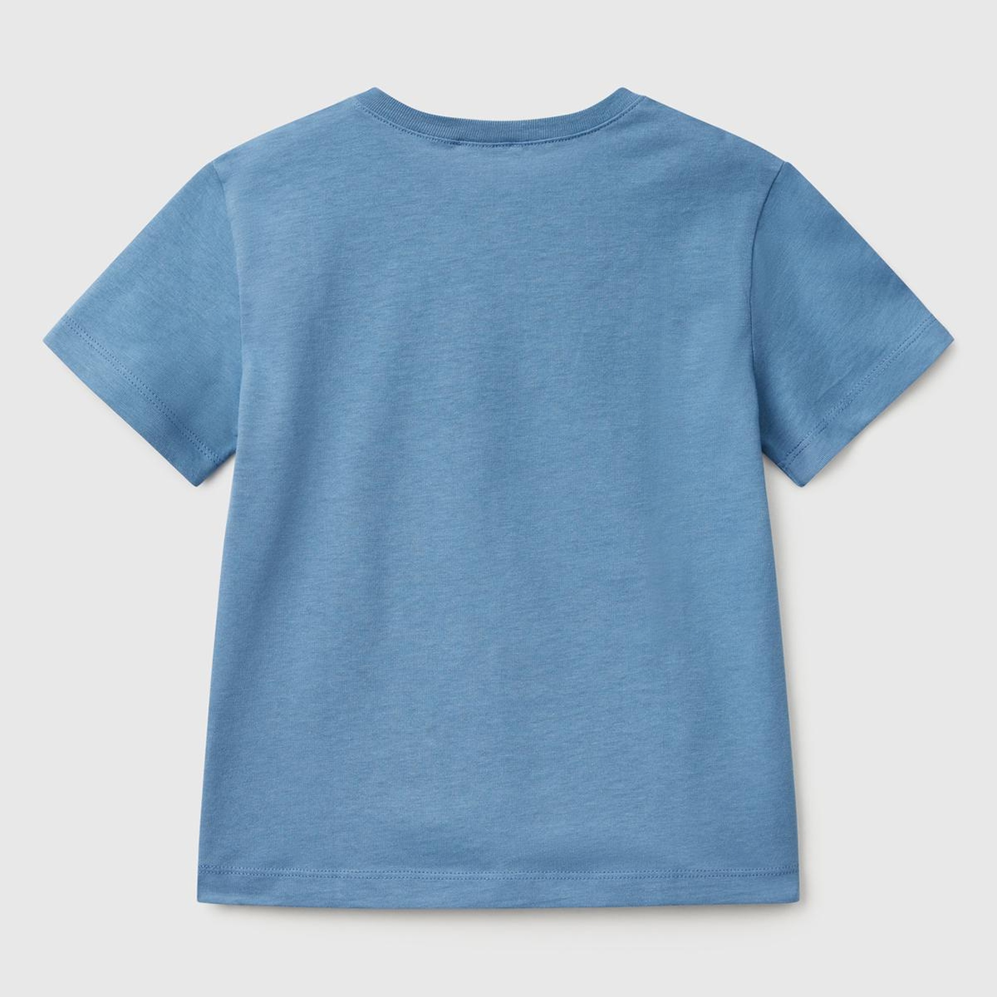 Erkek Çocuk Havacı Mavi Benetton Logo Baskılı T-Shirt