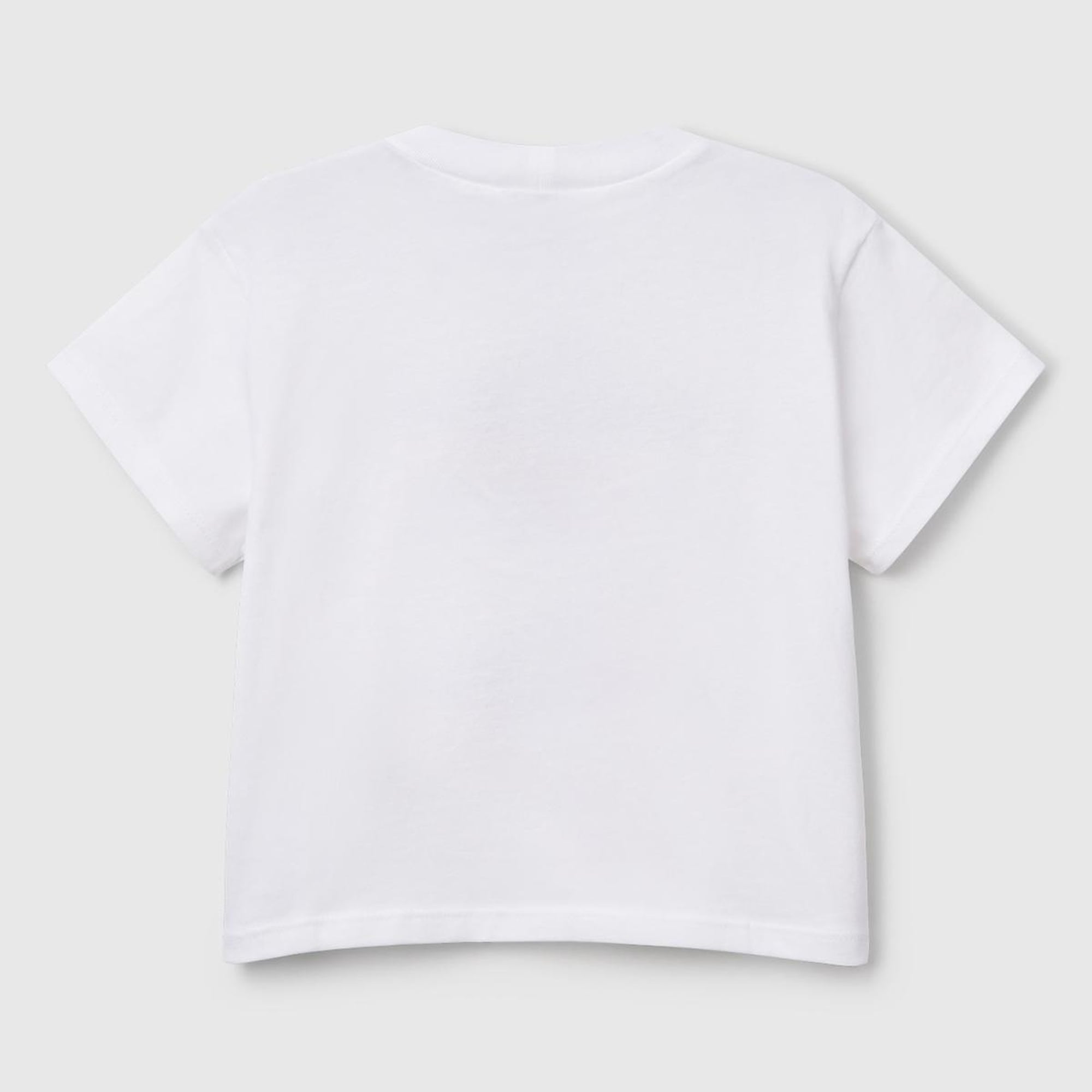 Kız Çocuk Beyaz Rolling Stones Baskılı Logo Etiketli T-Shirt