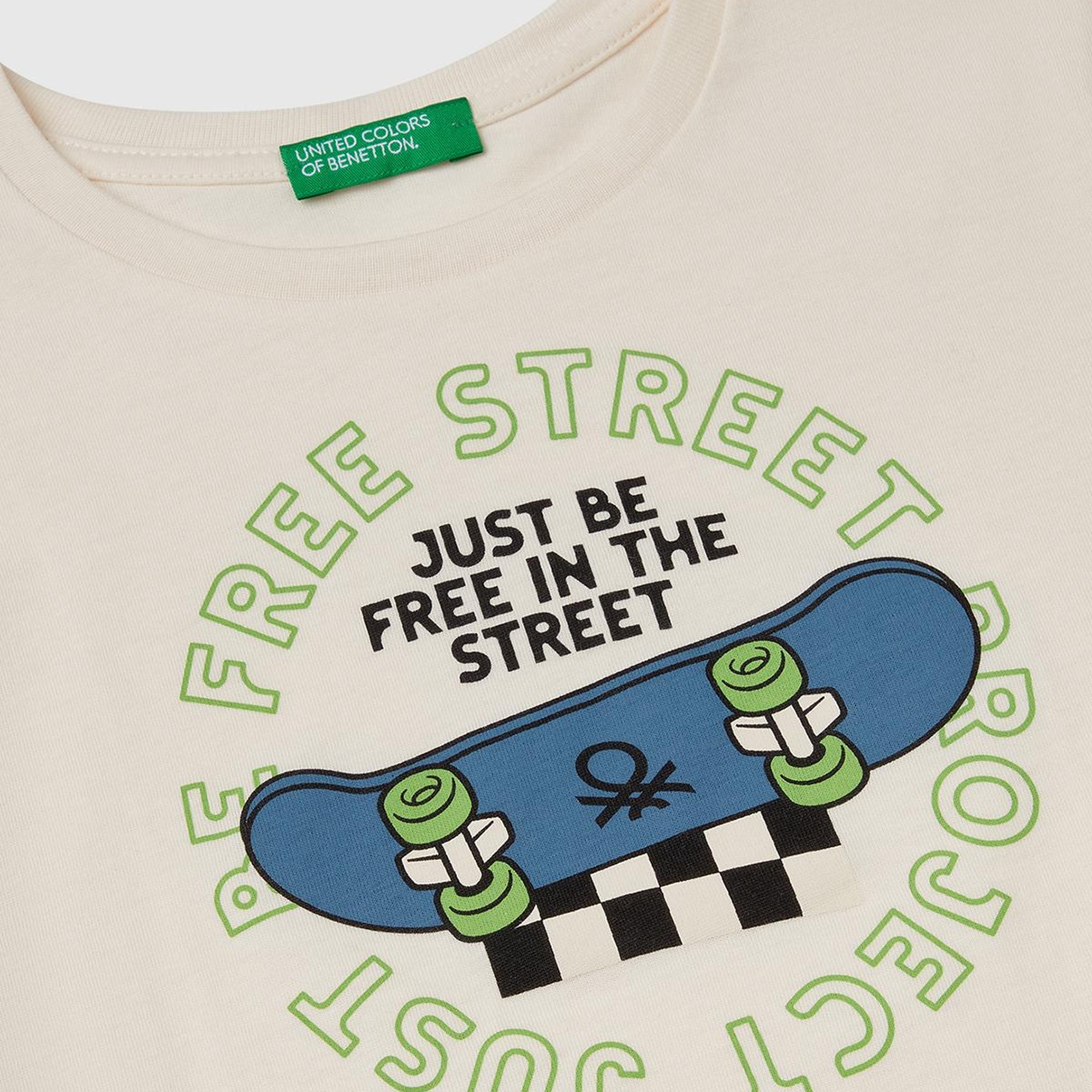 Erkek Çocuk Ekru Grafik Baskılı T-Shirt