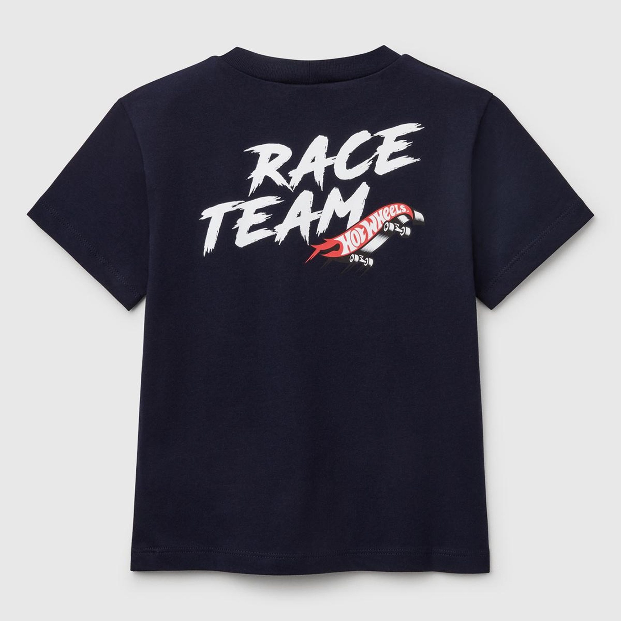 Erkek Çocuk Lacivert Hot Wheels Baskılı Logo Etiketli T-Shirt