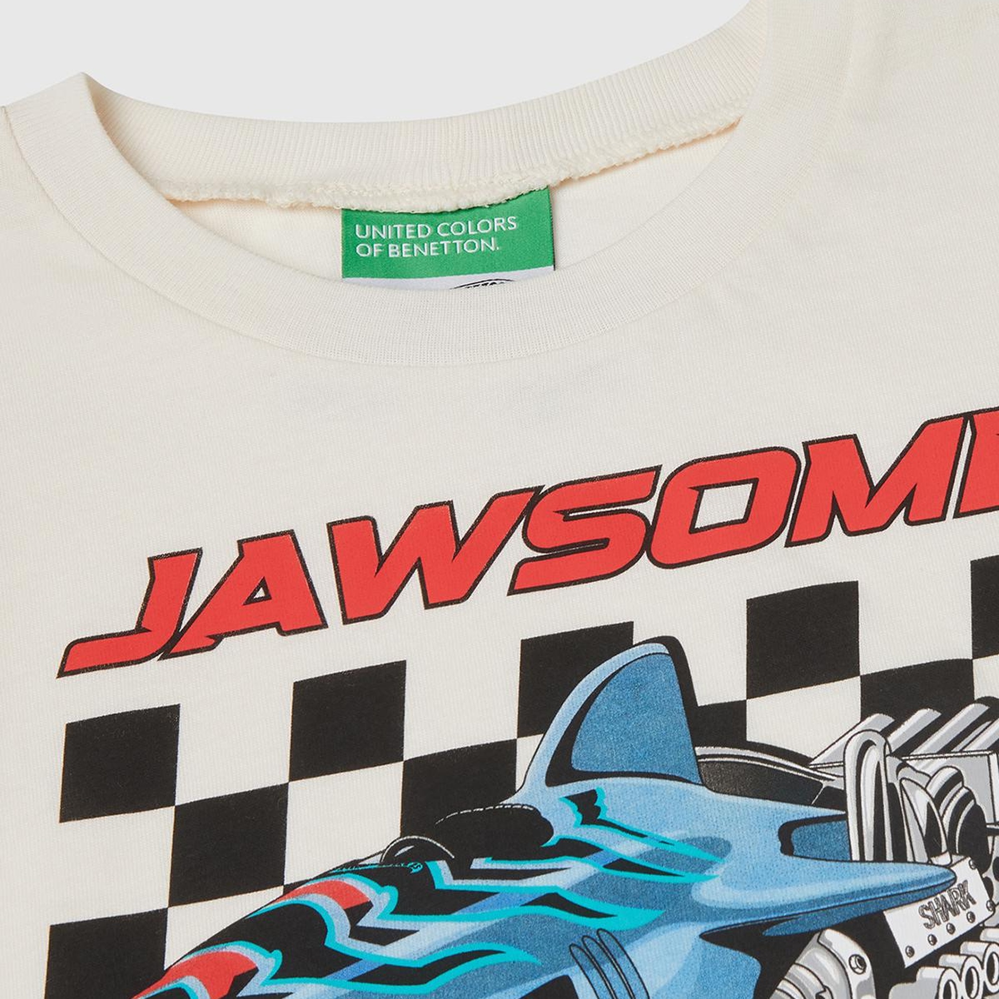 Erkek Çocuk Ekru Hot Wheels Baskılı Logo Etiketli T-Shirt