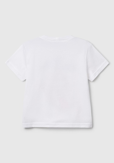  Erkek Çocuk Beyaz Rolling Stones Baskılı Logo Etiketli T-Shirt