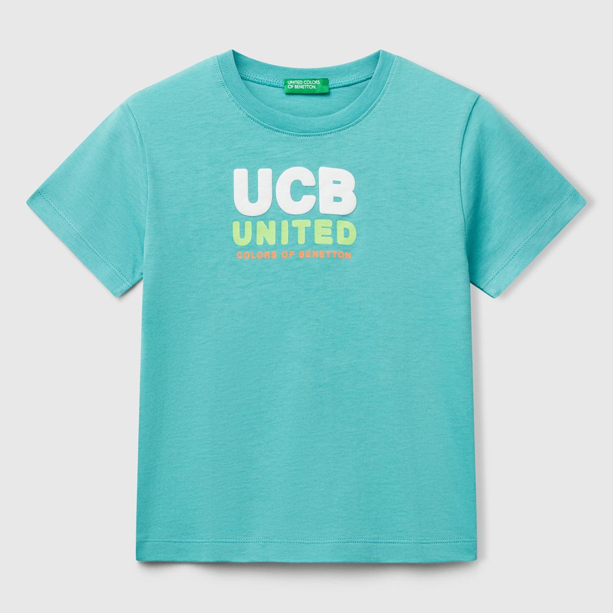 Erkek Çocuk Mint Yeşili Benetton Logo Baskılı T-Shirt