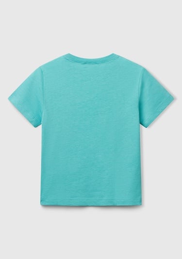  Erkek Çocuk Mint Yeşili Benetton Logo Baskılı T-Shirt