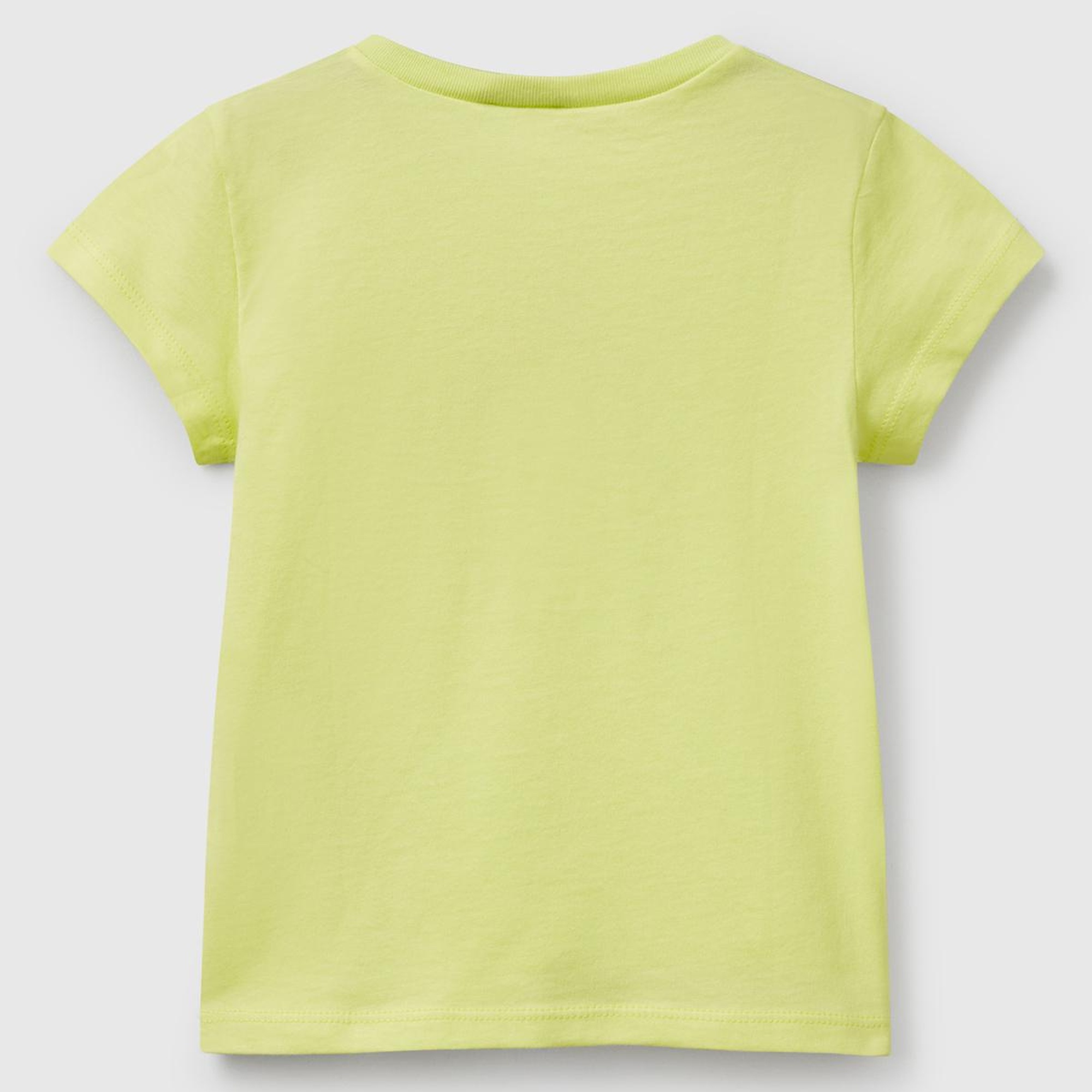 Kız Çocuk Sarı Simli ve Grafik Baskılı T-Shirt