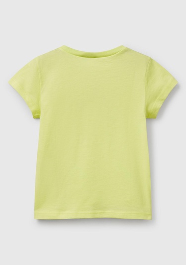  Kız Çocuk Sarı Simli ve Grafik Baskılı T-Shirt