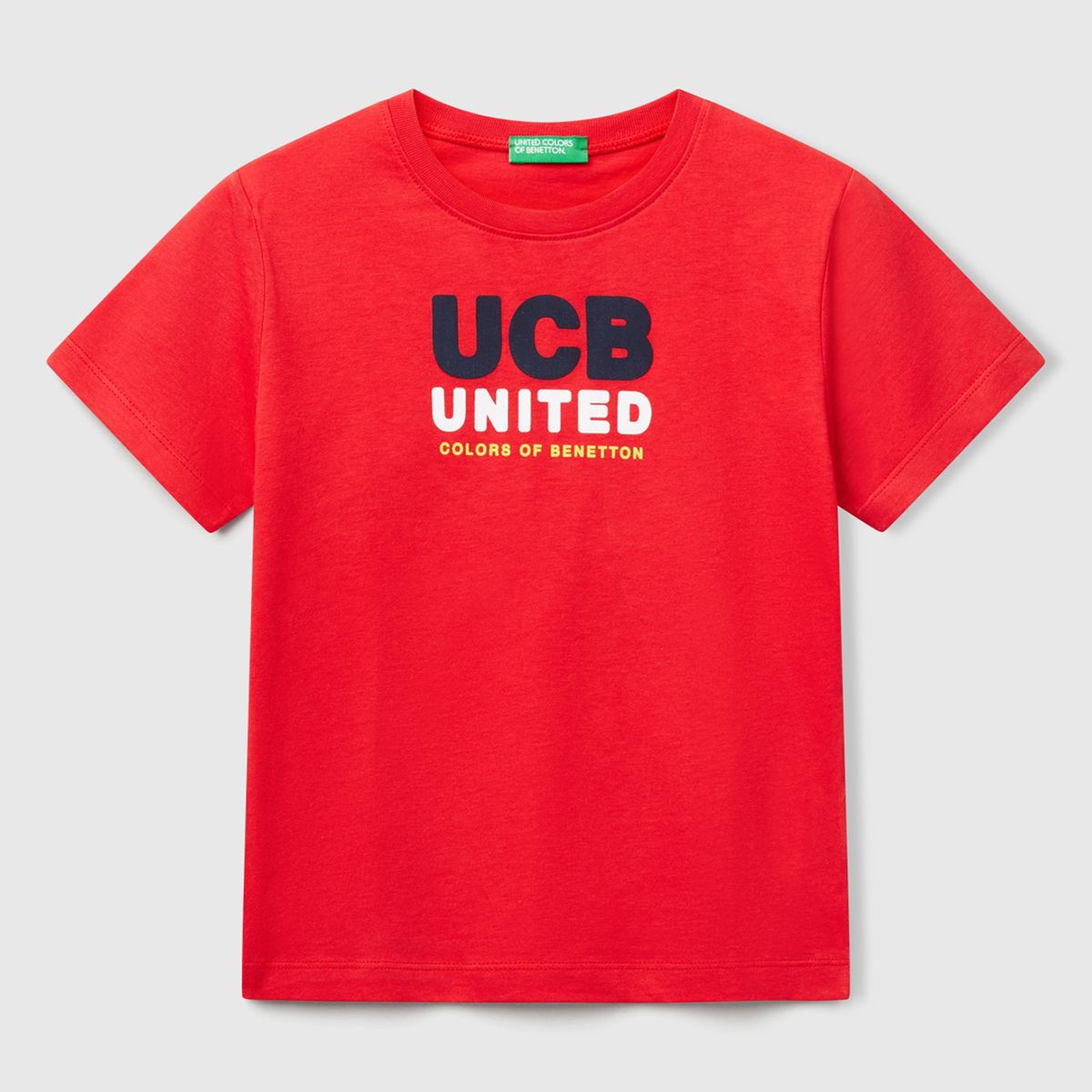 Erkek Çocuk Kırmızı Benetton Logo Baskılı T-Shirt