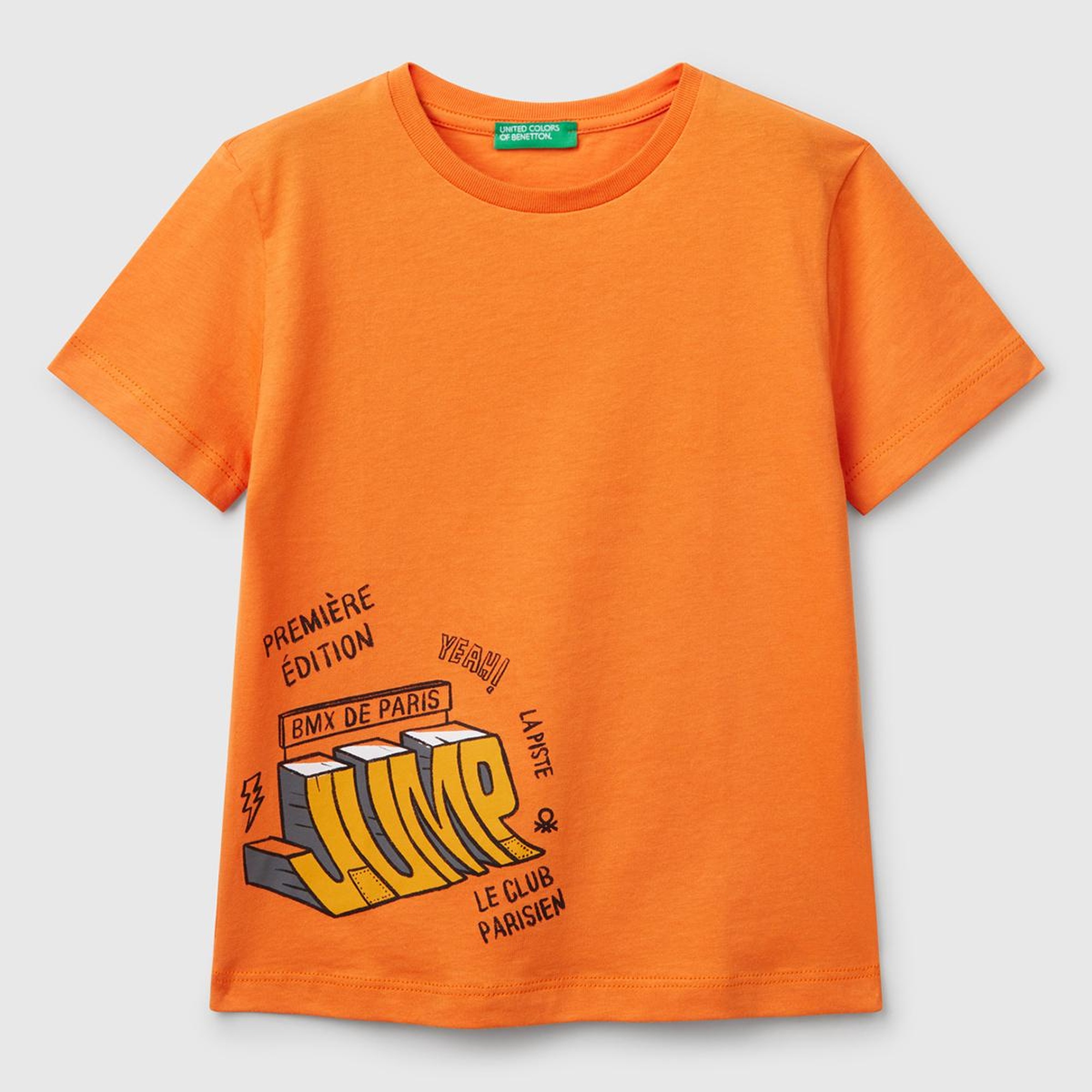 Erkek Çocuk Turuncu Grafik Baskılı T-Shirt