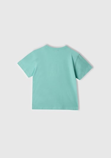  Erkek Çocuk Su Yeşili 3D Baskılı T-Shirt