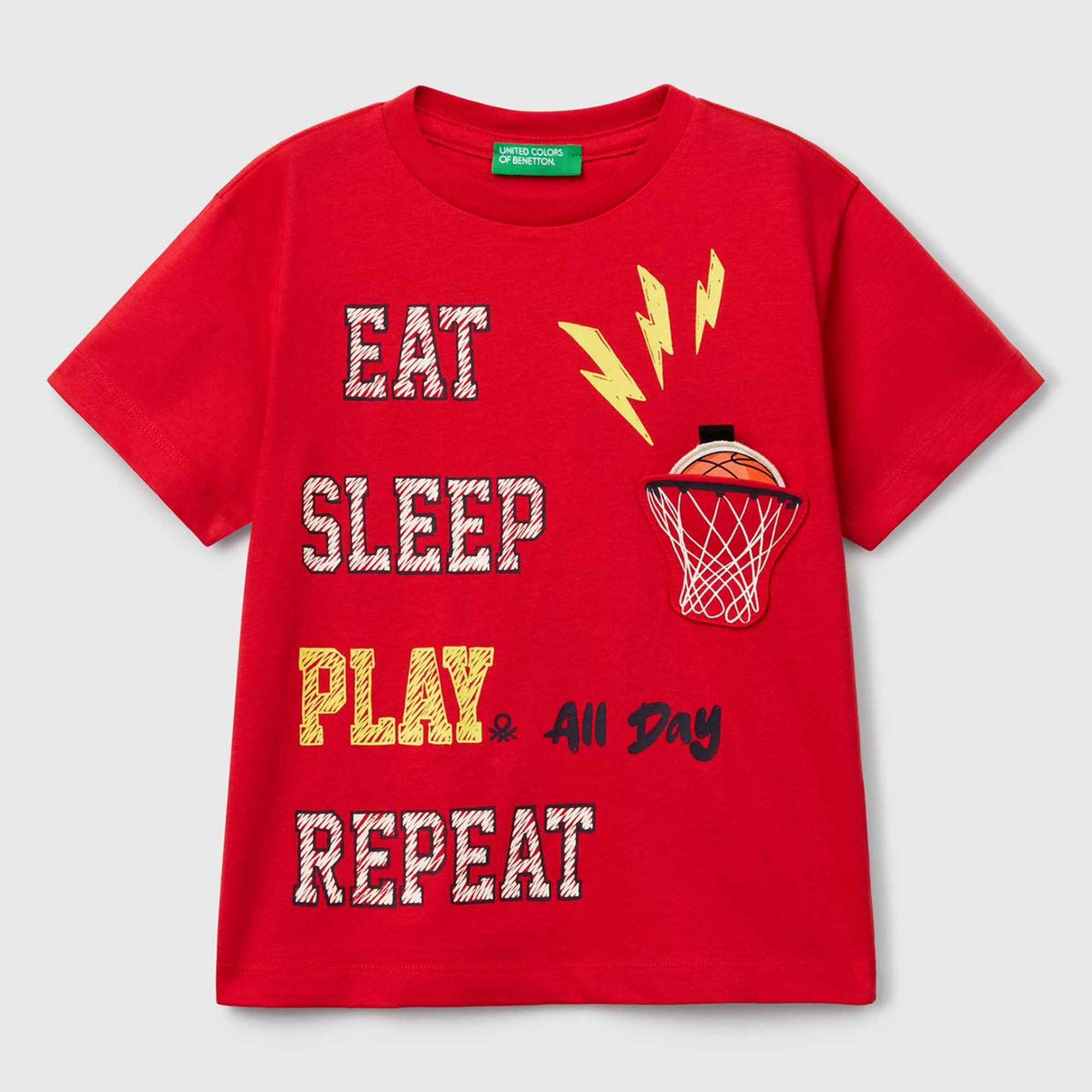 Erkek Çocuk Kırmızı 3D Baskılı T-Shirt