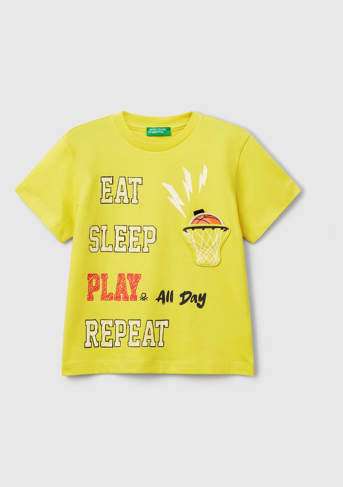  Erkek Çocuk Sarı 3D Baskılı T-Shirt