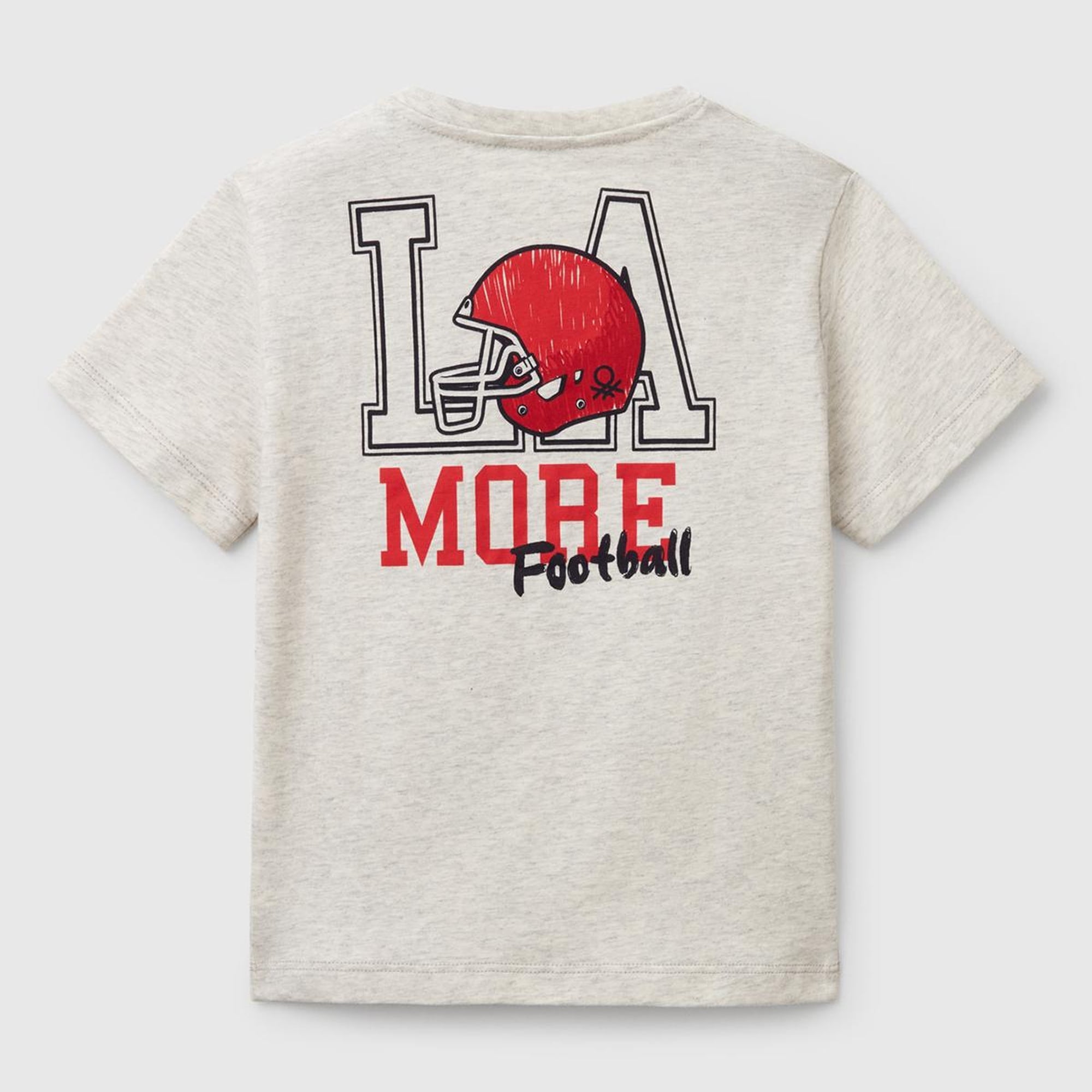 Erkek Çocuk Açık Gri Melanj Grafik Baskılı T-Shirt