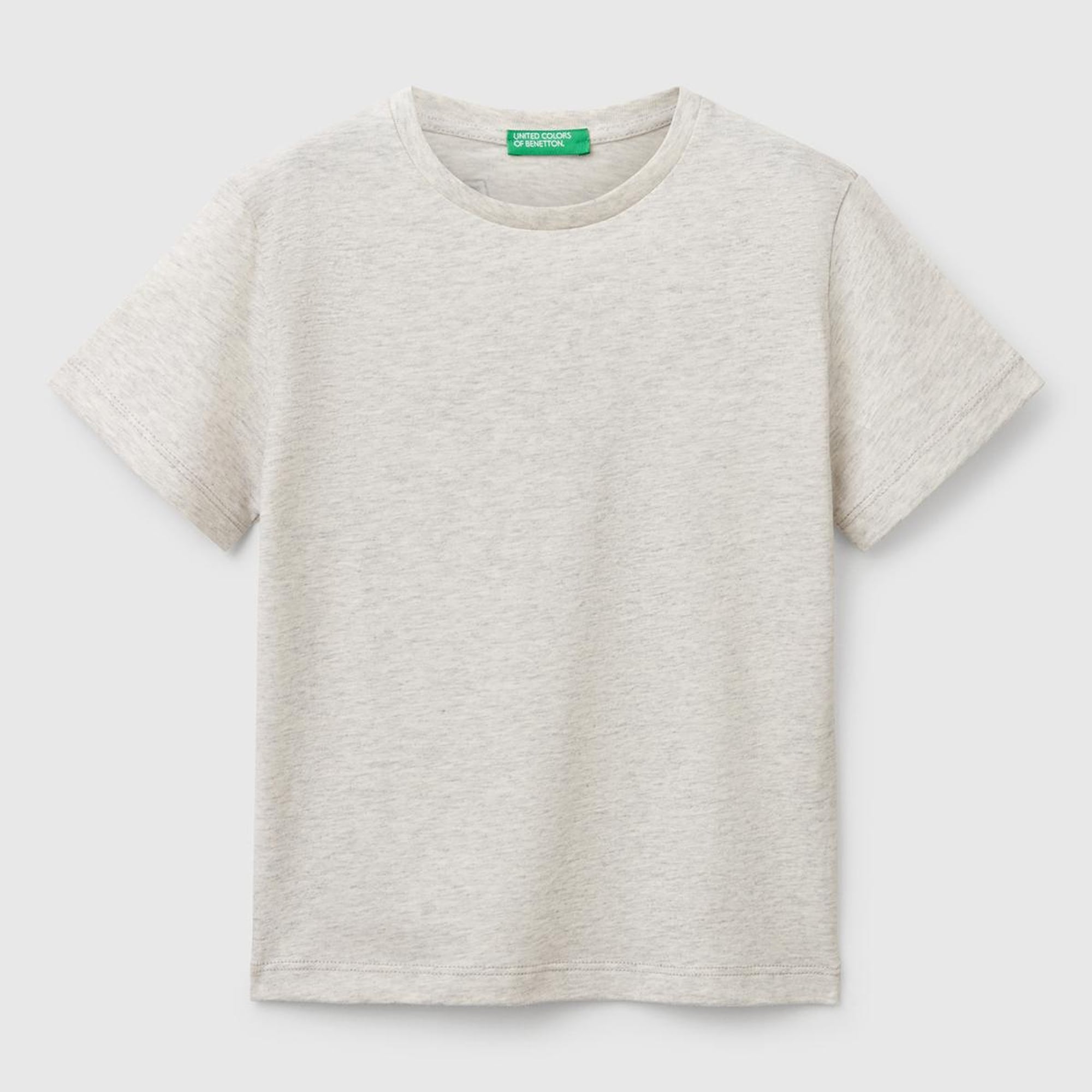 Erkek Çocuk Açık Gri Melanj Grafik Baskılı T-Shirt