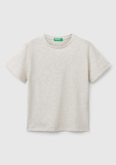  Erkek Çocuk Açık Gri Melanj Grafik Baskılı T-Shirt