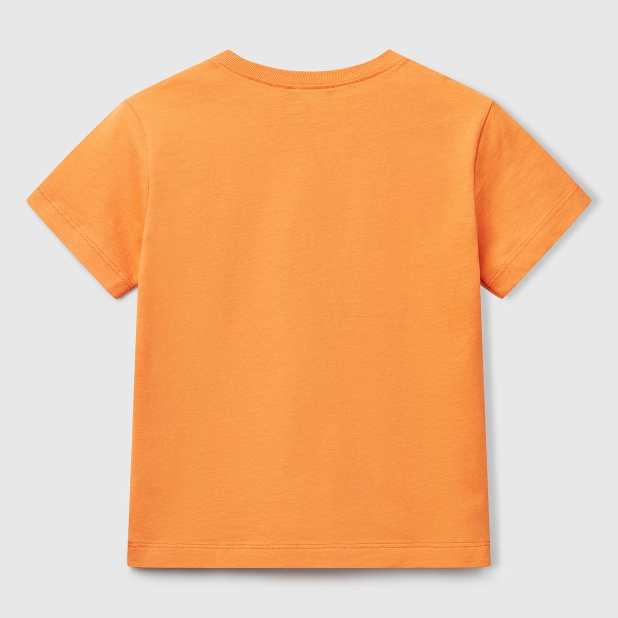 Erkek Çocuk Turuncu Benetton Logo Baskılı T-Shirt
