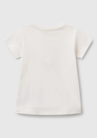  Bebek Beyaz Tavşan Baskılı T-Shirt