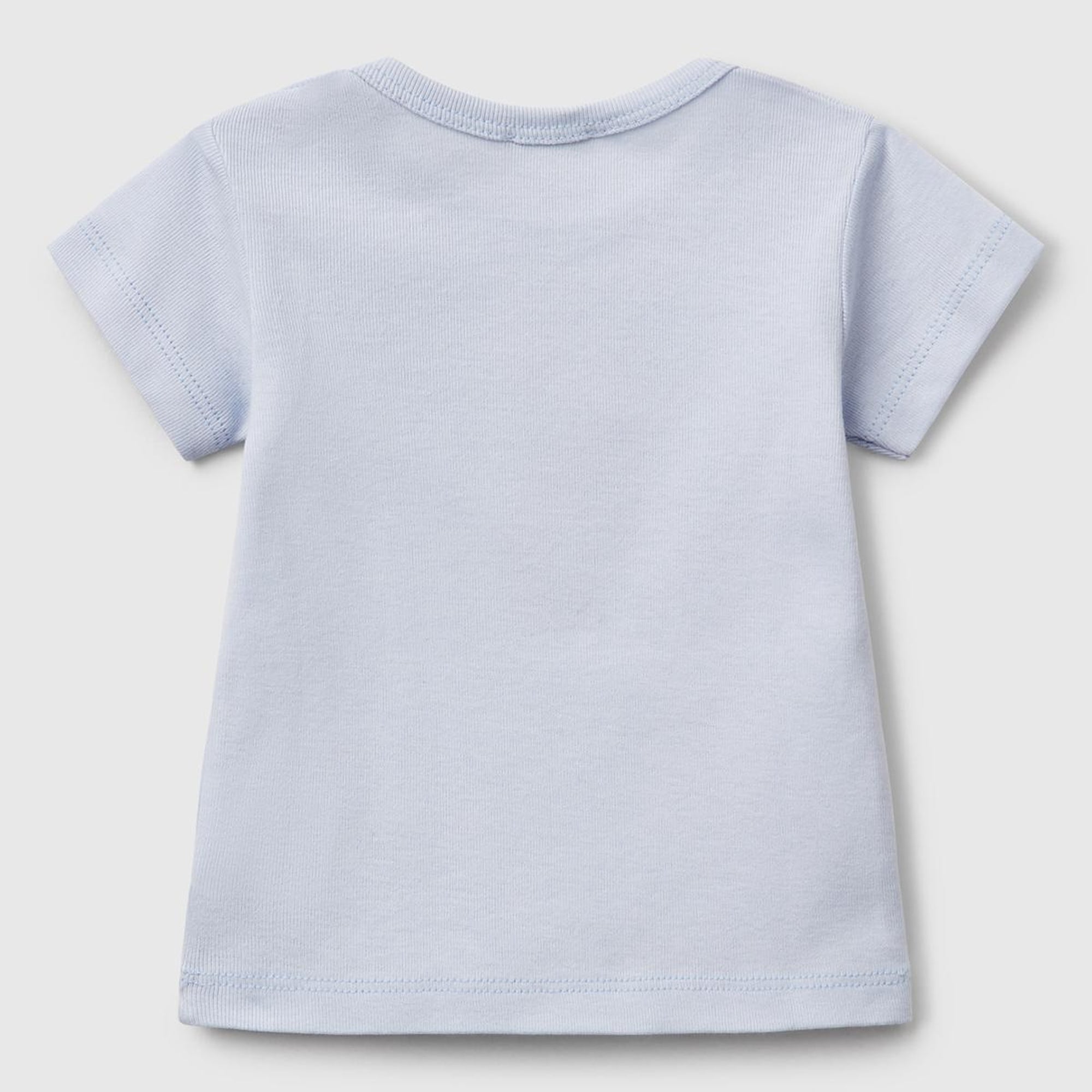 Bebek Toz Mavi Tavşan Baskılı T-Shirt