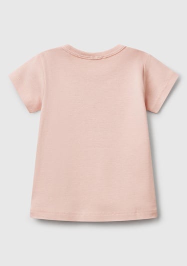  Bebek Toz Pembe Tavşan Baskılı T-Shirt