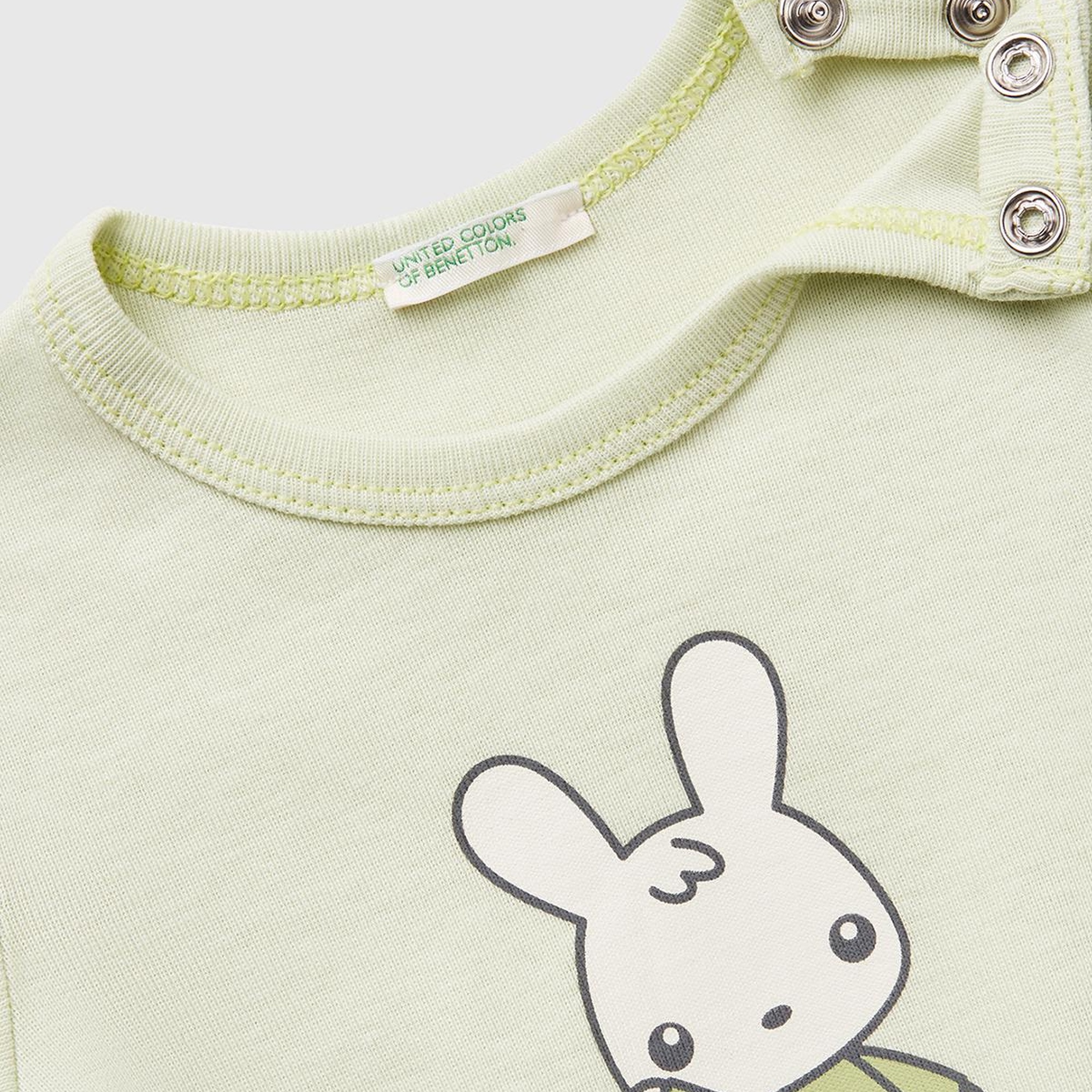 Bebek Su Yeşili Tavşan Baskılı T-Shirt