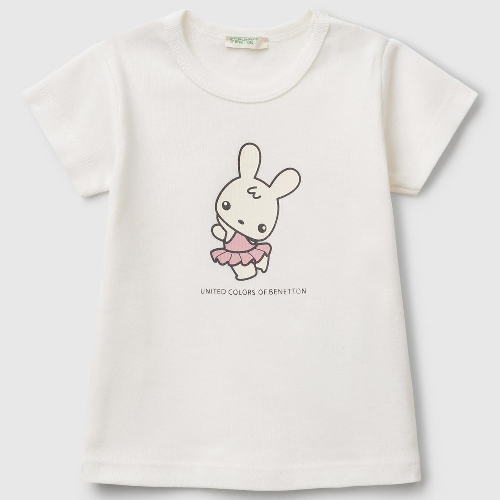 Bebek Ekru Tavşan Baskılı T-Shirt