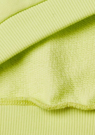  Kız Çocuk Sarı Benetton Logo Baskılı Kapüşonlu Sweatshirt