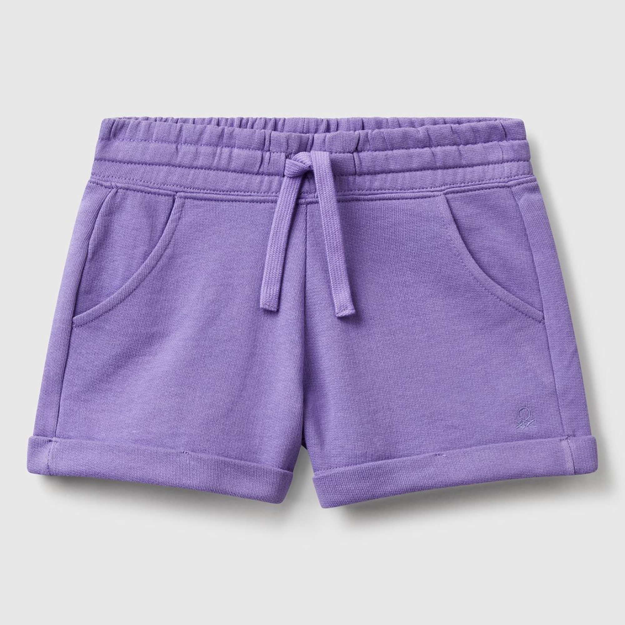 Kız Çocuk Mor Logolu Sweat Şort