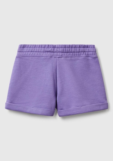  Kız Çocuk Mor Logolu Sweat Şort