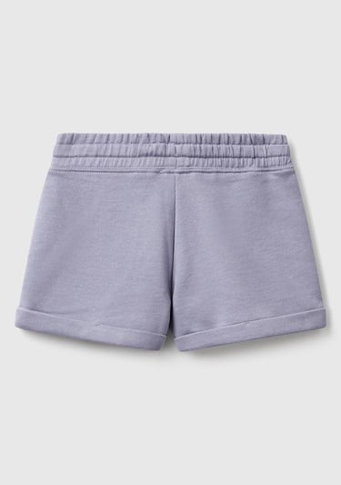  Kız Çocuk Lila Logolu Sweat Şort