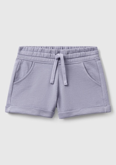  Kız Çocuk Lila Logolu Sweat Şort