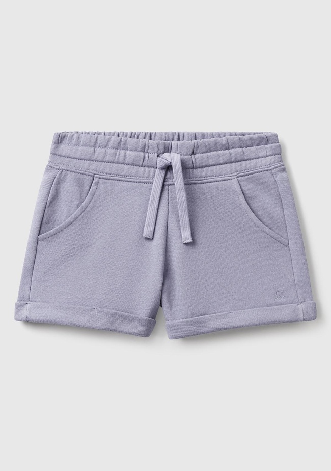  Kız Çocuk Lila Logolu Sweat Şort