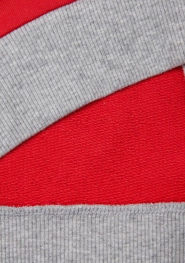  Erkek Çocuk Kırmızı Mix Benetton Logo Baskılı Bisiklet Yaka Sweatshirt