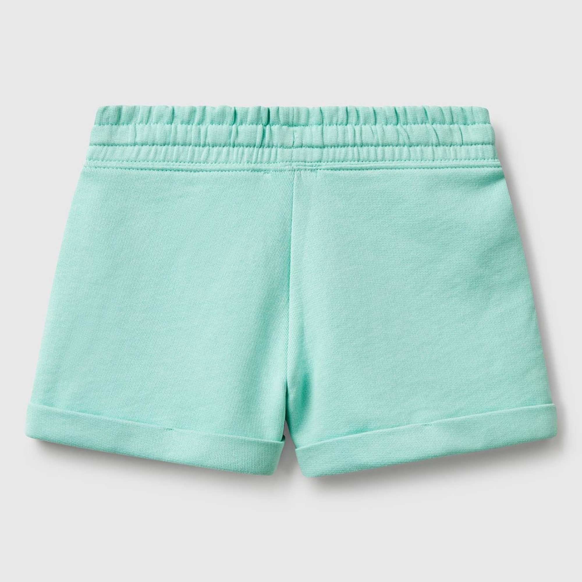 Kız Çocuk Su Yeşili Logolu Sweat Şort