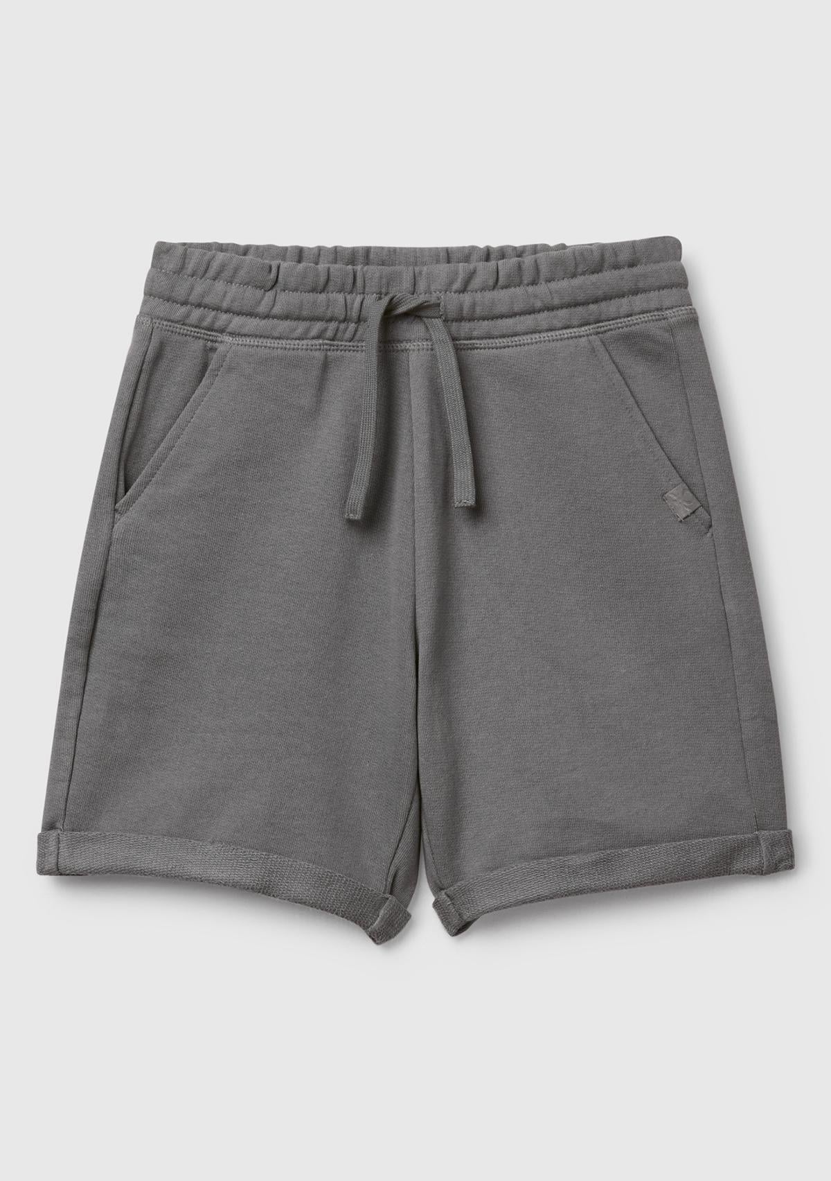  Erkek Çocuk Antrasit Logolu Sweat Şort