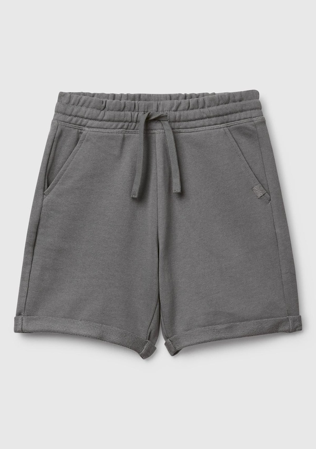 Erkek Çocuk Antrasit Logolu Sweat Şort
