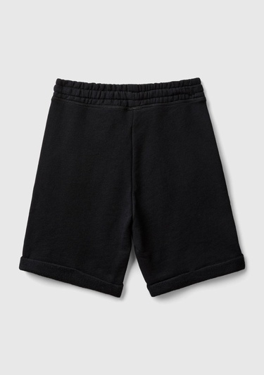  Erkek Çocuk Siyah Logolu Sweat Şort