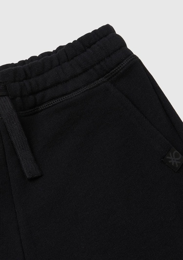  Erkek Çocuk Siyah Logolu Sweat Şort
