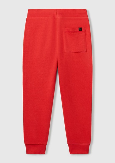  Erkek Çocuk Kırmızı Arka Cebi Etiket Logolu Eşofman Altı