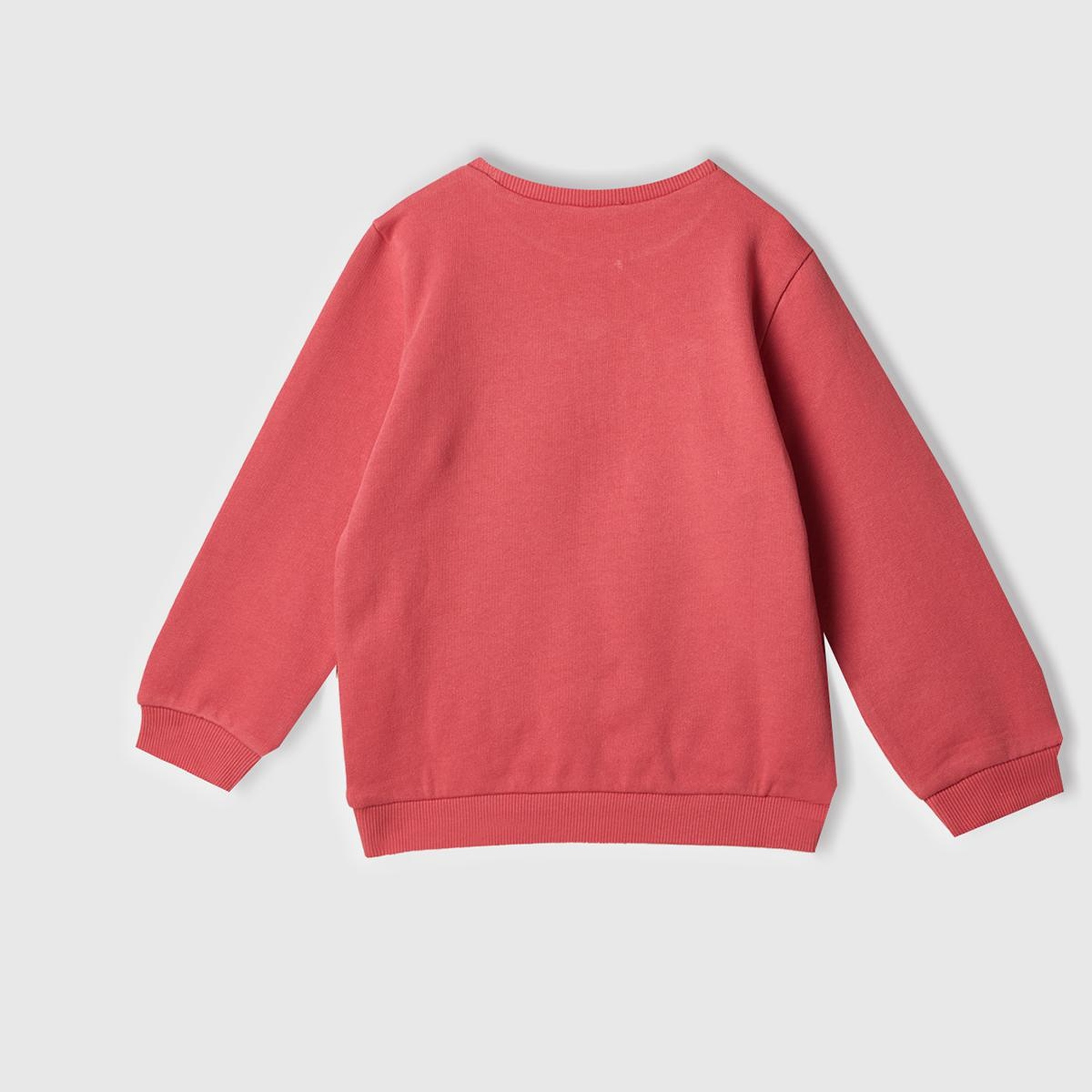 Kız Çocuk Fuşya Grafik Baskılı Ribanalı Bisiklet Yaka Sweatshirt