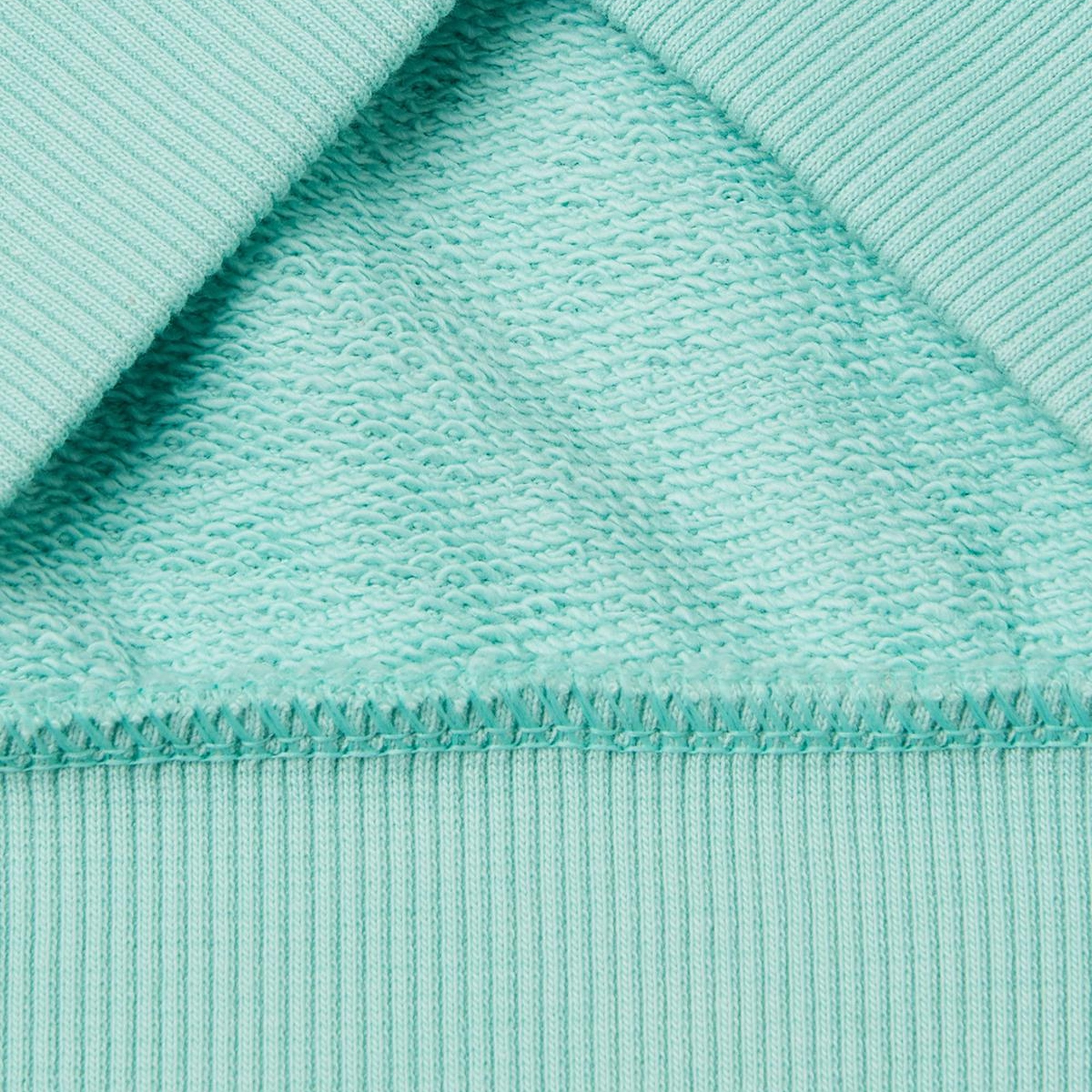 Kız Çocuk Su Yeşili Simli Benetton Logo İşlemeli Fermuarlı Sweatshirt