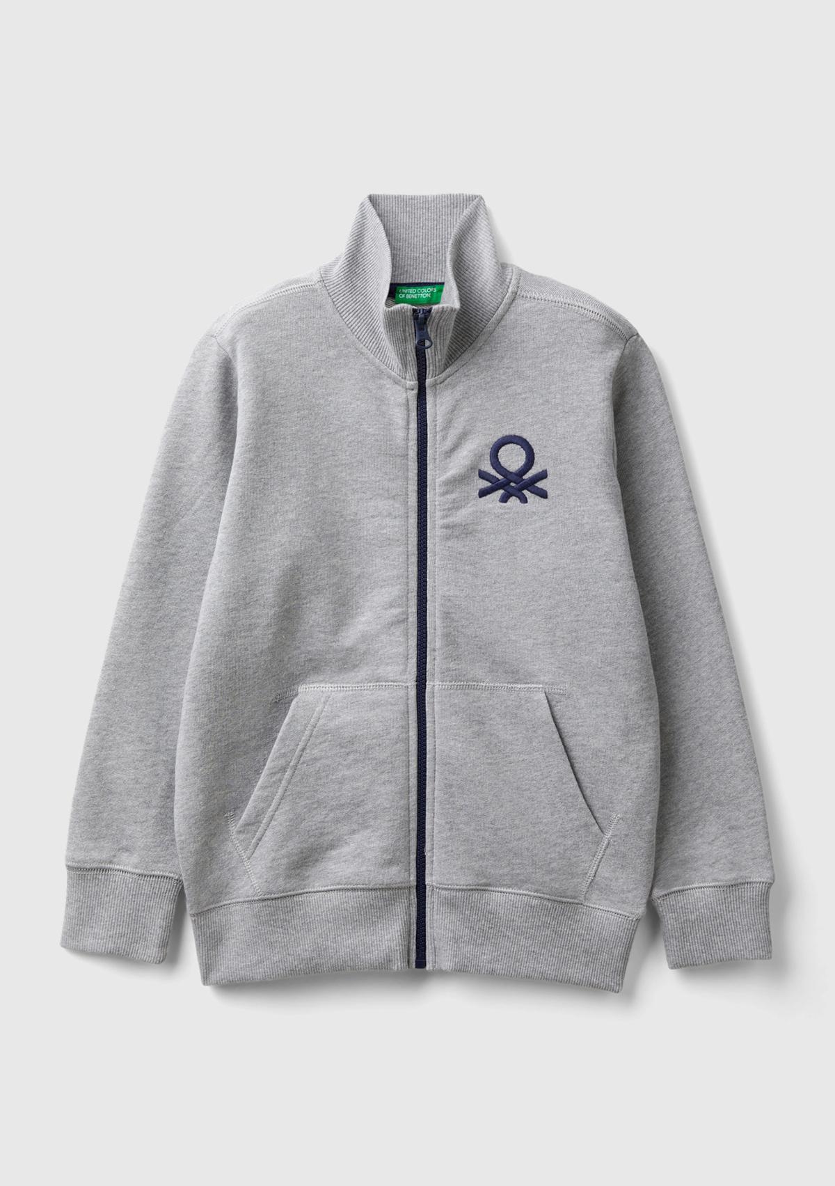  Erkek Çocuk Gri Melanj Logolu Sweatshirt