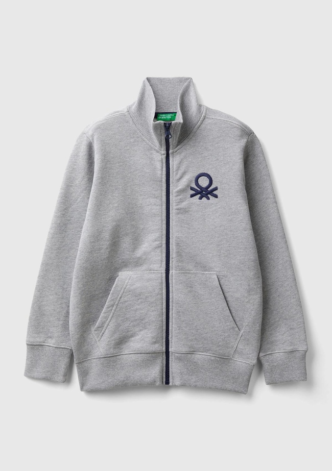  Erkek Çocuk Gri Melanj Logolu Sweatshirt