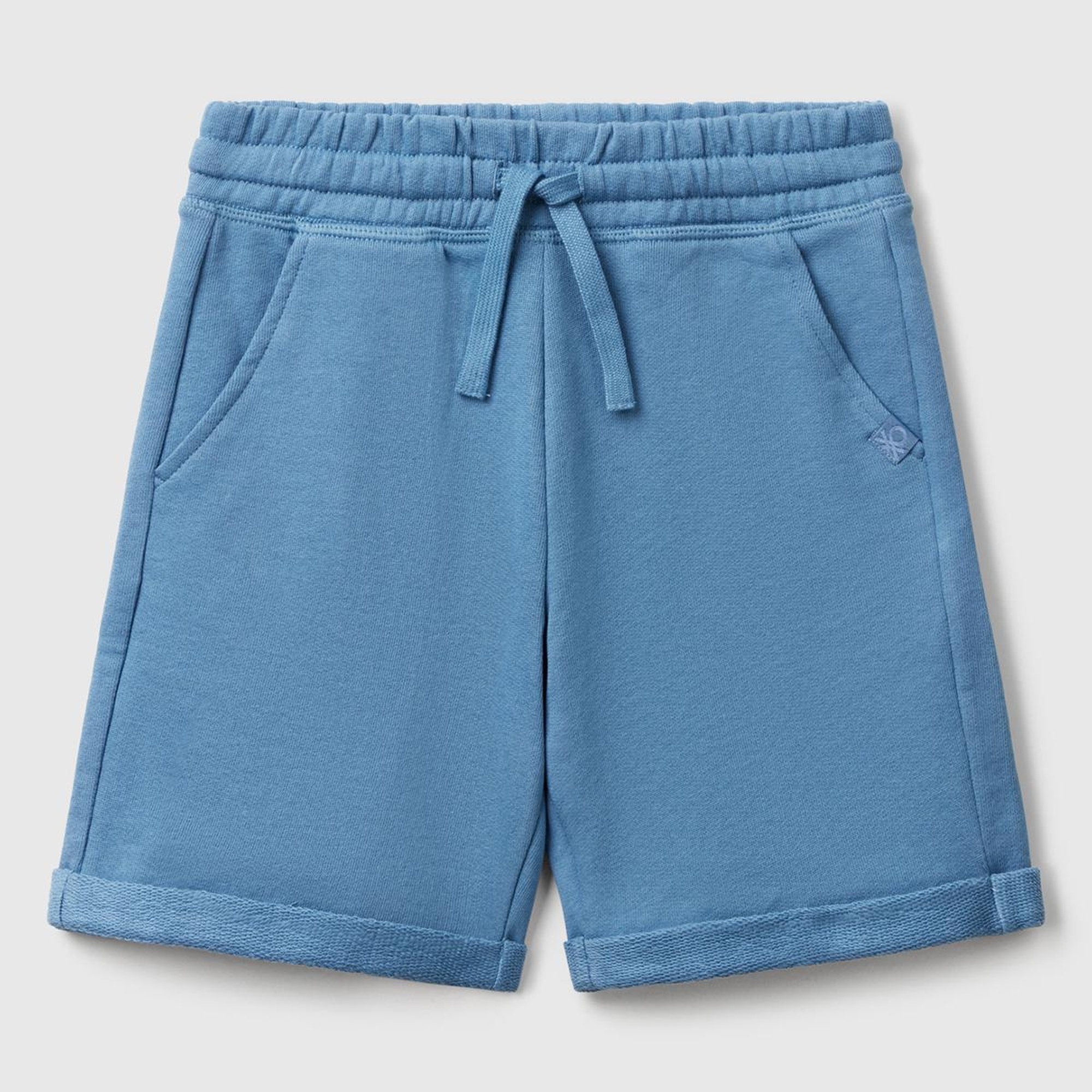 Erkek Çocuk Havacı Mavi Logolu Sweat Şort