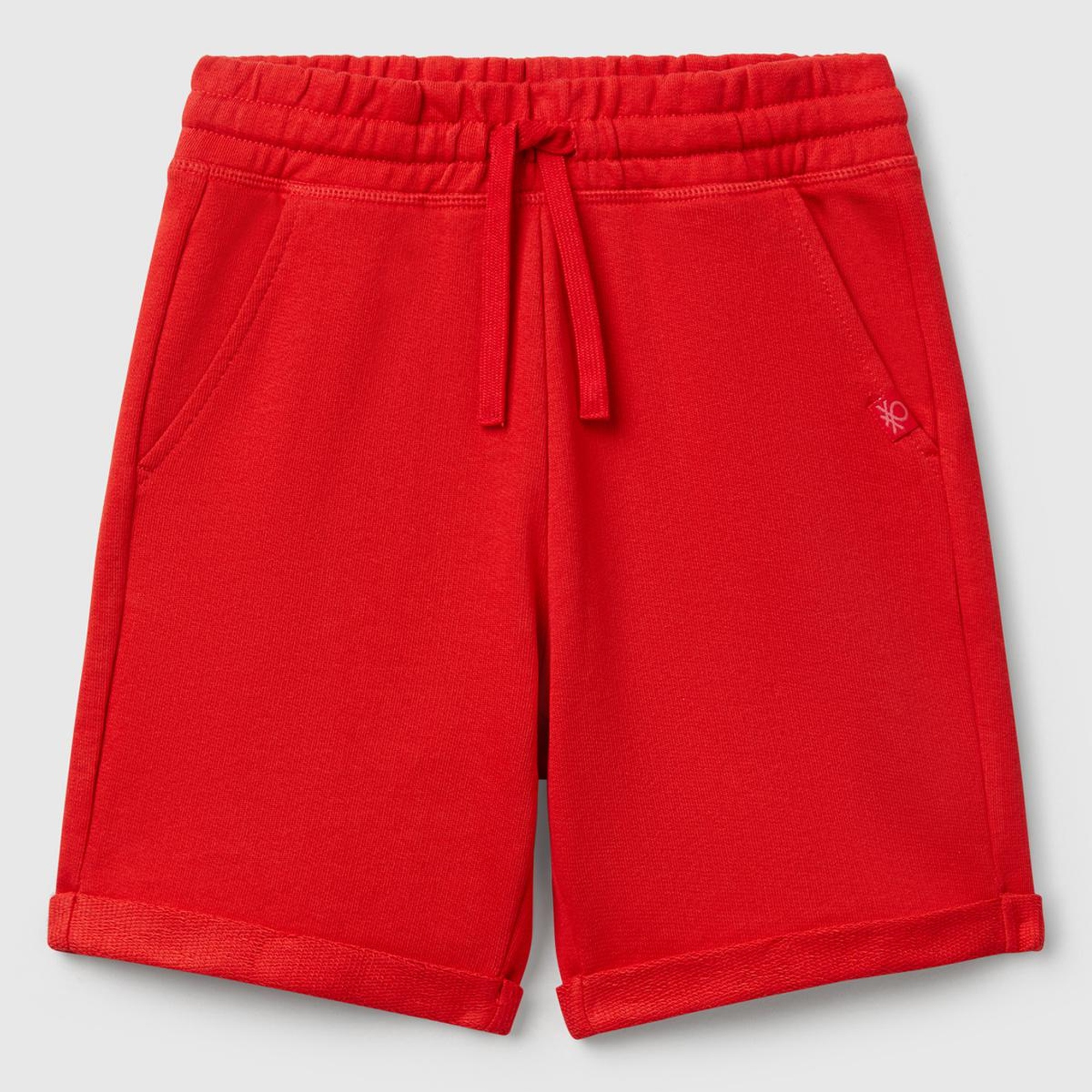 Erkek Çocuk Kırmızı Logolu Sweat Şort