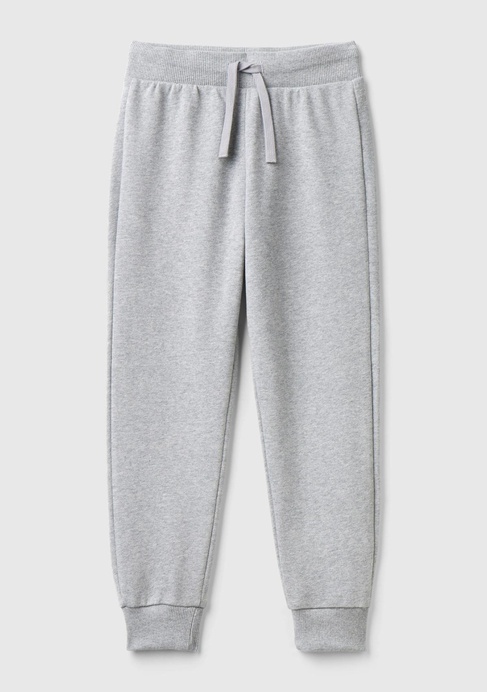  Erkek Çocuk Gri Melanj Arka Cebi Etiket Logolu Eşofman Altı