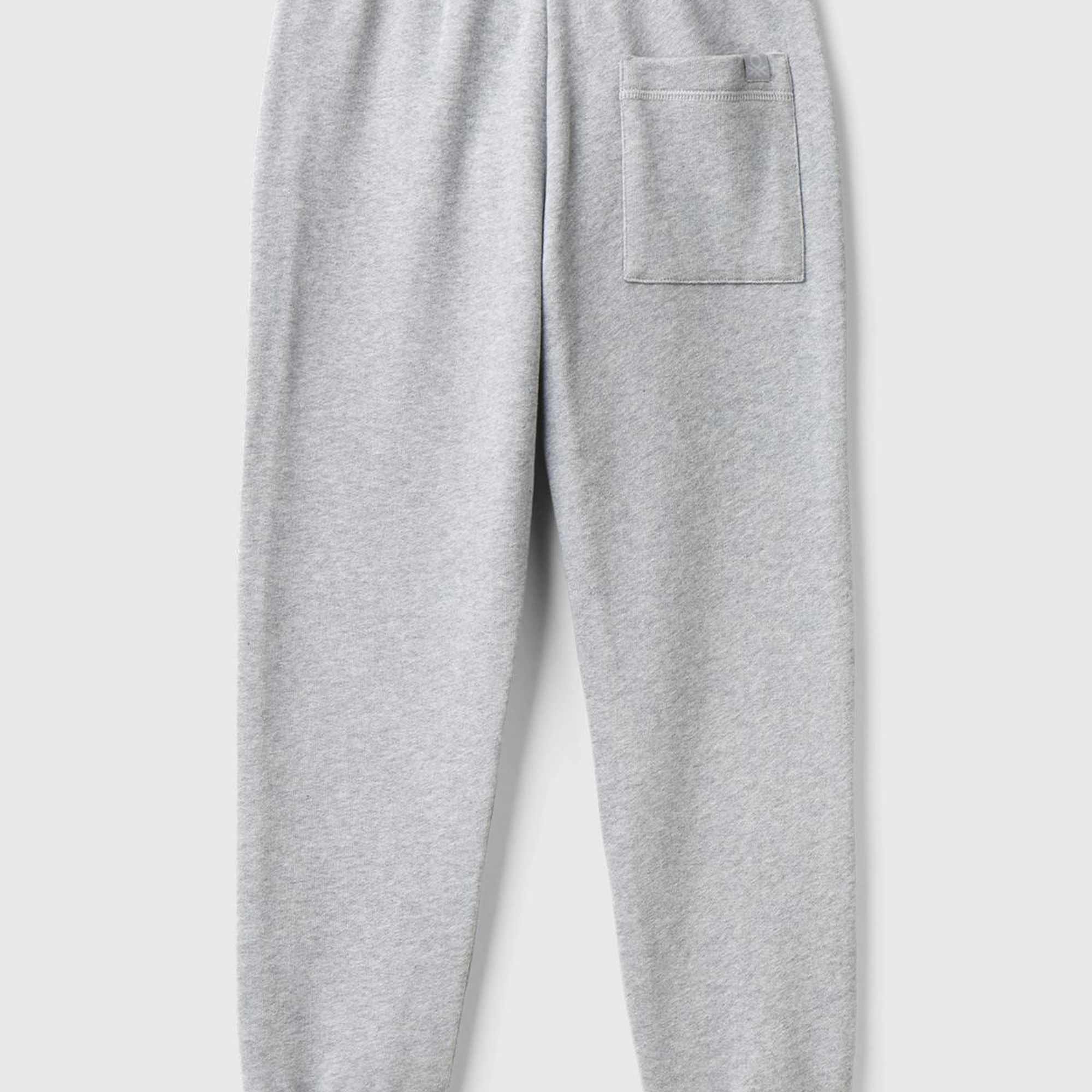 Erkek Çocuk Gri Melanj Arka Cebi Etiket Logolu Eşofman Altı