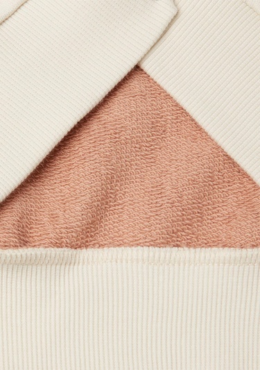  Kız Çocuk Bej Mix Simli Benetton Logo Baskılı Bisiklet Yaka Sweatshirt