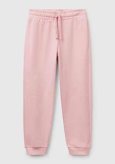  Kız Çocuk Pembe Benetton Logolu Eşofman Altı